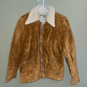 Heavy Faux Fur Lined Leather Coat